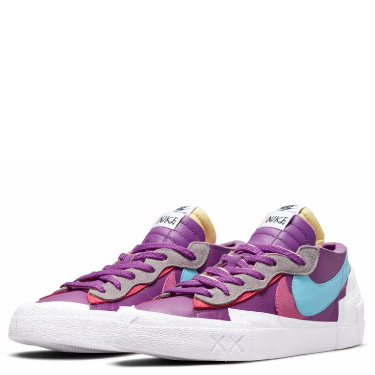 Nike Mens Blazer Low Sacai Kaws Sneakers Nike Custom Sneakers With Abzorb Midsole For Skateboarding, Purple Leather Sneakers With Gum Sole, Nike Slip-on Sneakers With Abzorb Midsole, Purple Skate Shoes With Vulcanized Sole For Sports, Purple High-top Sneakers With Gum Sole, Purple Vulcanized Sole Skate Shoes For Sports, Custom Purple High-top Sneakers With Gum Sole, Purple Custom Sneakers With Gum Sole For Sports, Purple Sporty Sneakers With Vulcanized Sole