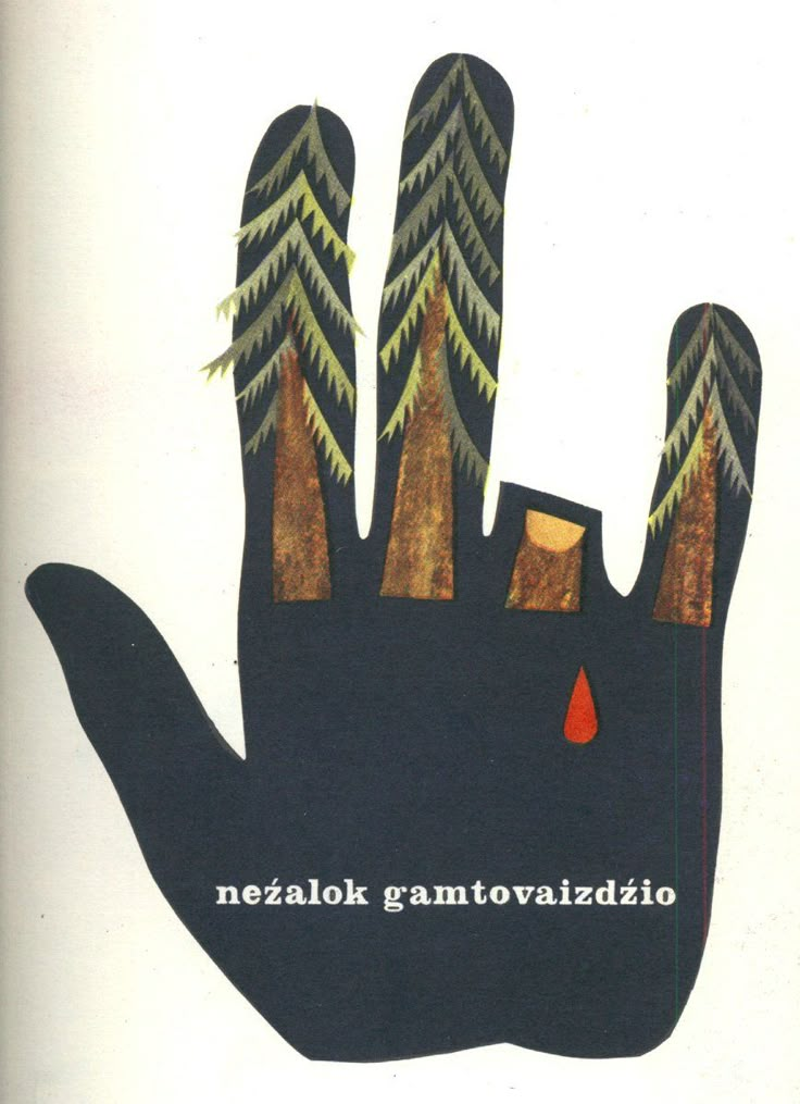 an image of a hand with trees on it and the words heryil 12 - 15 milon hektar orman yok ollyor