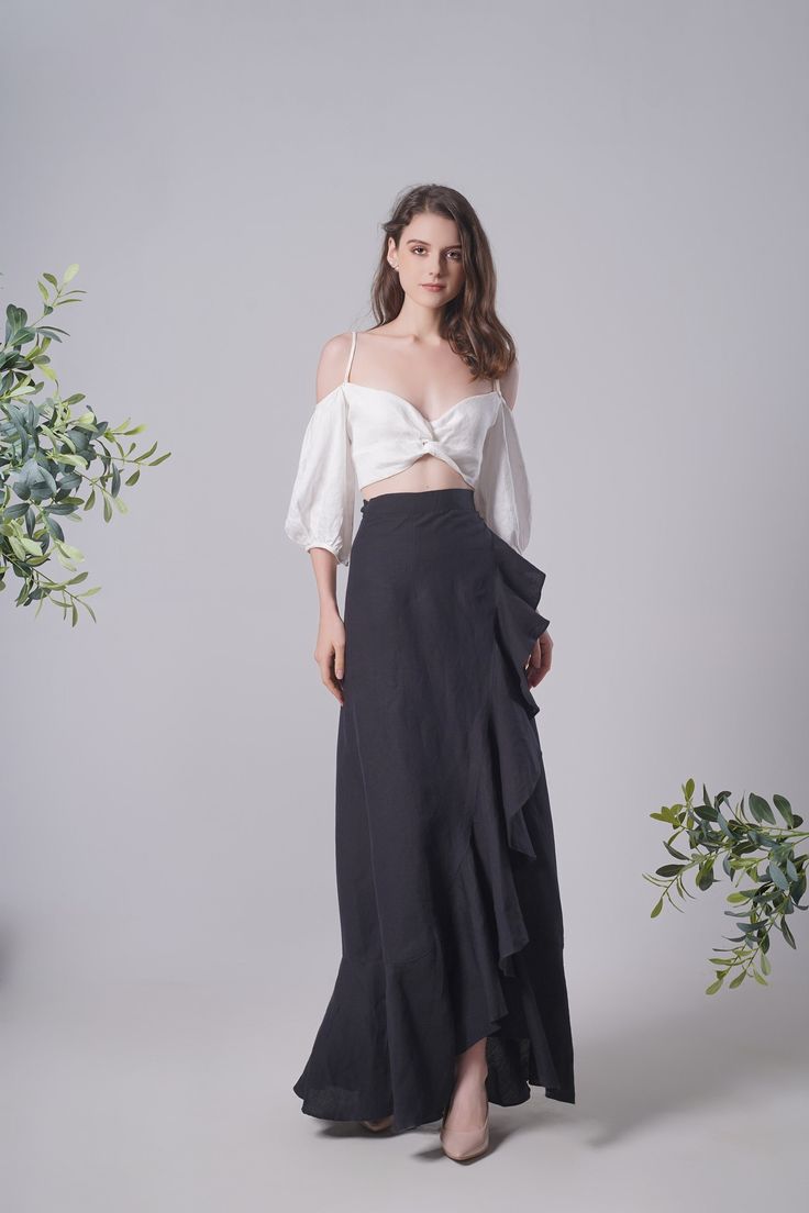 "Linen Wrap Skirt With Ruffle in 20+ colours, Linen Maxi Skirt, Linen Long Skirt, Black Linen Skirt, Split Linen Skirt To Rush your order, add lining (recommend for White/Aqua/Light Turquoise/Light Caramel dress), please upgrade your order here: https://www.etsy.com/uk/listing/1334897850/upgrade-order --------------------- About: * The skirt is made from 100% pure linen * Small decorative buttons, covered with the same linen fabric * Zip at the side * Length: 105cm * Model in the picture is 174c Linen Long Skirt, Black Linen Skirt, Caramel Dress, Linen Wrap Skirt, Linen Maxi Skirt, Skirt Linen, Decorative Buttons, Linen Skirt, Light Turquoise