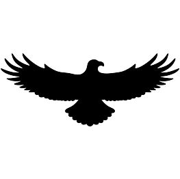 a black and white silhouette of an eagle