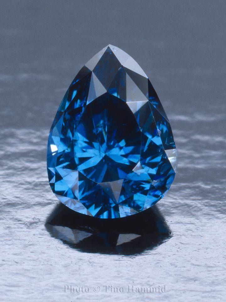 This gemstone could easily be mistaken for a blue sapphire but in fact it is one of the most intensely coloured blue diamonds ever found.  Small in stature at .51cts but big on colour it was originally featured in Harvey Harris' Fancy Color Diamonds (released in 1994) photography by Tino Hammid. Blue Diamonds, Gem Diamonds, Rare Gems, Mineral Stone, Fancy Diamonds, Minerals And Gemstones, Rocks And Gems, Precious Gems, Gems And Minerals