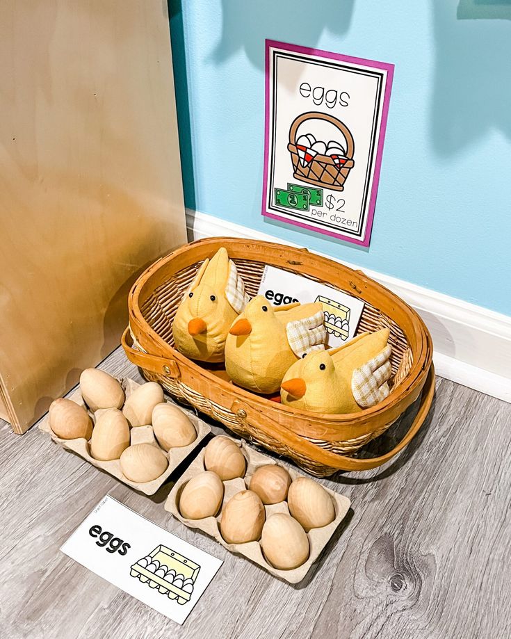 How to Set Up a Preschool Farmer's Market Dramatic Play Area: Step-by-Step Guide Market Dramatic Play, Name Activities Preschool, Basket Labels, Farm Preschool, Dramatic Play Preschool, Dramatic Play Area, Dramatic Play Centers, Homemade Butter, Preschool Themes