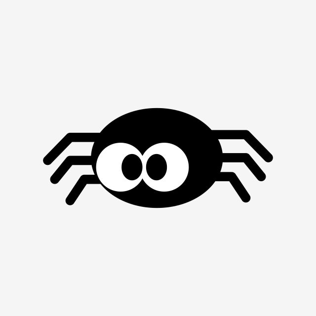 a black and white image of a spider with two eyes on it's back