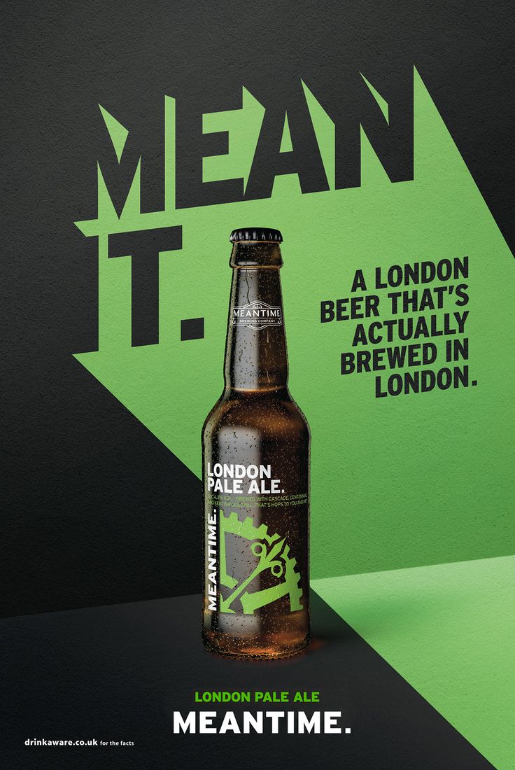 a bottle of beer with the caption mean it, a london beer that's actually brew in london