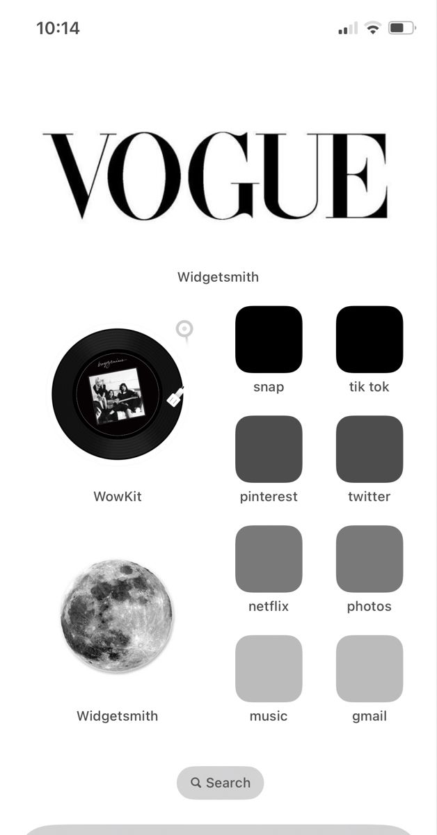 an iphone screen with the words voque on it and various images in black and white