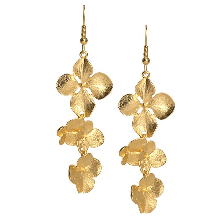 Product Description: ﻿Add instant elegance with these delicate stain gold flower drop fishhook earrings . Fishhook Earrings, Stone Accessories, Fish Hook Earrings, Designer Fashion Jewelry, Gold Flower, Rose Gold Jewelry, Drop Earring, Kenneth Jay Lane, Pierced Earrings