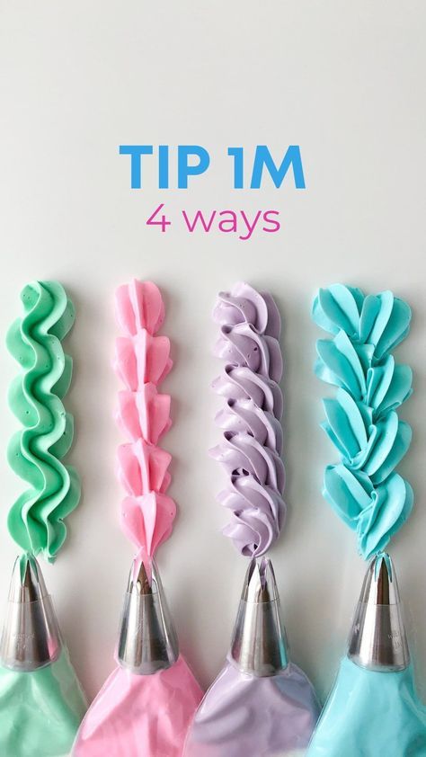 four different colored hairbrushes lined up in a row with the words tip im 4 ways