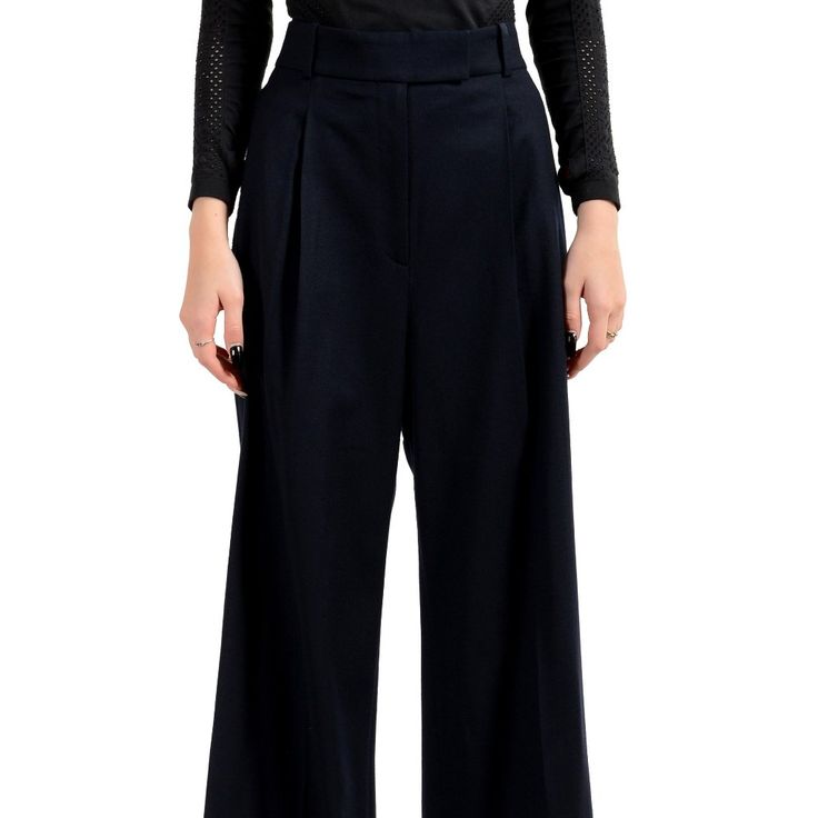 Hugo Boss Women's "Tayamana" Blue Wool Cropped Trousers Pants Us 4 It 40 Product Details Retail Value: $195.00 This Is Authentic Hugo Boss Women's "Tayamana" Blue Wool Cropped Trousers Pants Sku: Bb-4083 Country/Region Of Manufacture: Trkiye Model: 50415171 10146520 01 466 Material: 99% Wool 1% Spandex Measured Waist: 29" Rise: 14" Inseam: 24" Leg Opening: 10.5" Elegant Blue Wide Leg Pants For Fall, Elegant Navy Bottoms For Fall, Elegant Blue Dress Pants For Fall, Elegant Navy Straight Pants, Tailored Wide-leg Blue Dress Pants, Blue Tailored Wide-leg Dress Pants, Navy Formal Bottoms For Spring, Tailored Wide Leg Blue Pants, Blue Tailored Wide Leg Pants