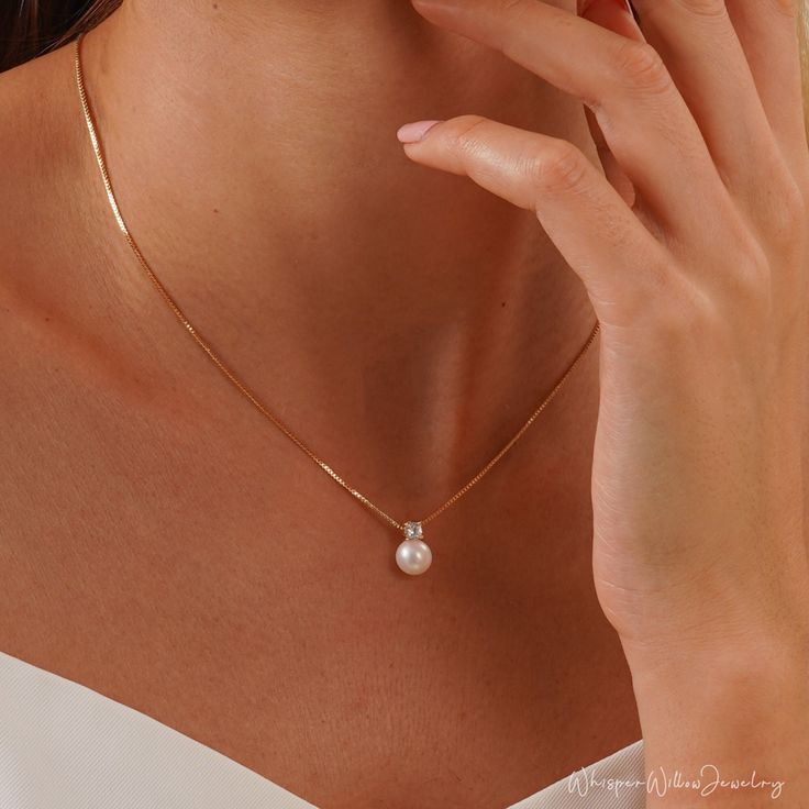 This exquisite jewelry made from genuine freshwater pearls is perfect for weddings. Its timeless elegance suits brides, bridesmaids, and the mother of the bride. Ideal for any special occasion, it adds a touch of sophistication and makes a cherished gift. F E A T U R E S * 100% Natural Freshwater Pearls * Material: High Quality Solid Copper * Finish: 925 Silver, 18K Gold A T T E N T I O N ♥ Please keep in mind that these are natural pearls. While I do my best to closely match each pair, they may Wedding Necklace For Bride, Wedding Day Jewelry Brides Necklace, Elegant Bridal Necklace With Pearl Chain For Anniversary, Wedding Pearl Necklace In White Gold, Wedding Necklaces With Pearl Chain And Diamond, Pearl Embellished Cubic Zirconia Jewelry As Gift, Wedding Necklace With Pearl Chain And Diamonds, Round Pearl Bridal Necklace With Pearl Charm, Delicate Pearl Pendant Bridal Necklace