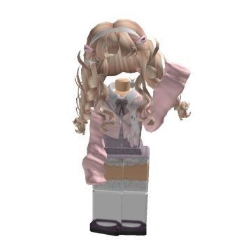 a lego girl with blonde hair and braids is holding her hands behind her head