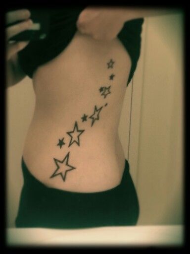 a woman's stomach with stars on it