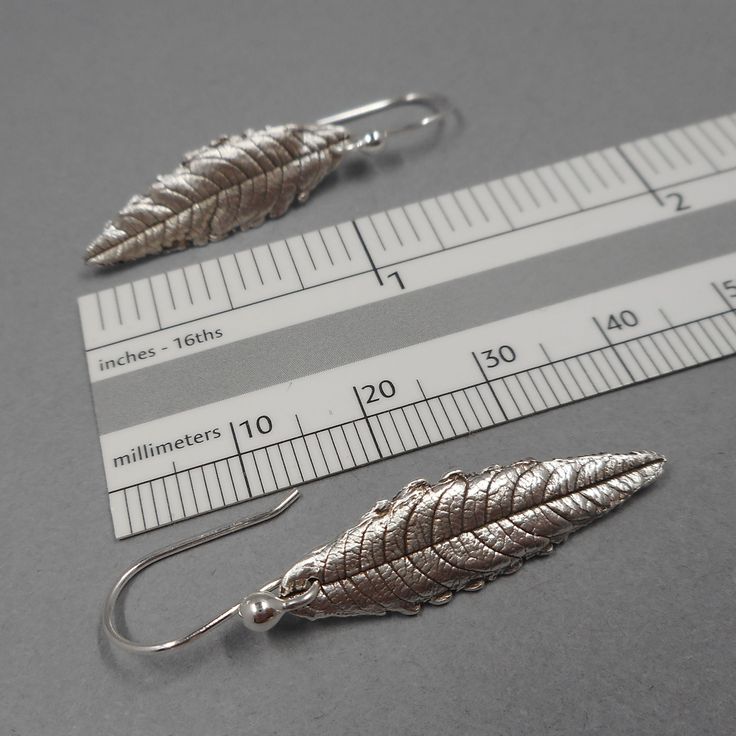 Botanical Earrings, Metal Clay Jewelry, Lemon Verbena, Botanical Jewelry, Metal Clay, Leaf Earrings, Fine Silver, Clay Jewelry, Ear Wires