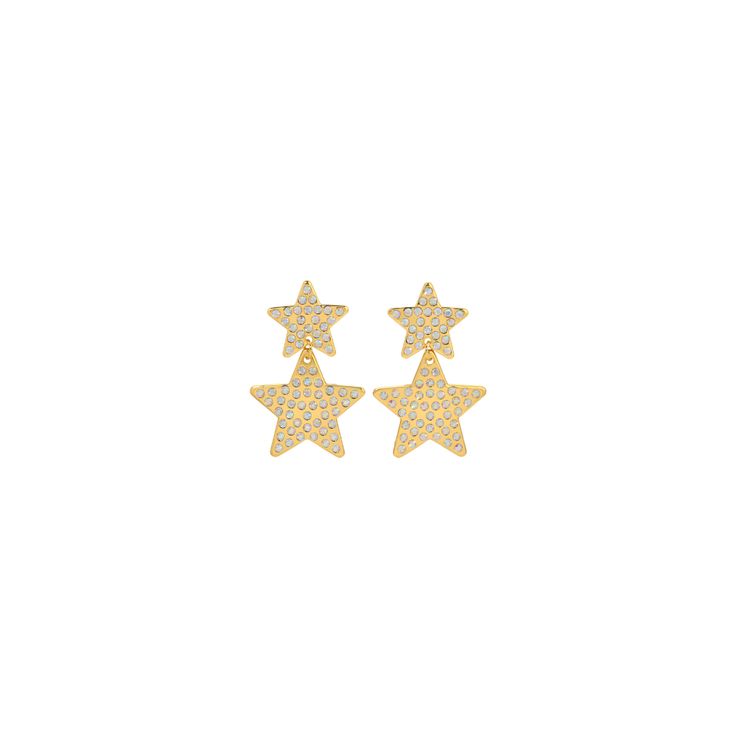 Meet our Star earrings from the Holiday Collection. Your perfect pair of statement earrings for NYE and holiday parties. Styling tip: wear this with an elegant black gown. Gold Plating with CZ Stone. Clip on earrings. Elegant Star Charm Earrings For Party, Elegant Party Earrings With Star Charm, Elegant Star-shaped Sparkling Earrings, Party Drop Earrings With Star Charm, Elegant Star Embellished Earrings As Gift, Elegant Star Embellished Earrings For Gift, Elegant Black Gown, Gown Gold, Black Gown