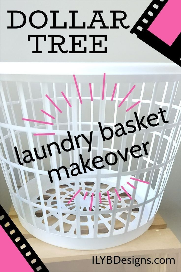 a laundry basket with the words dollar tree written in pink and black on it,