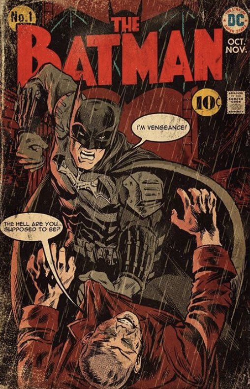 the cover to batman comics, with an image of a man in red and black