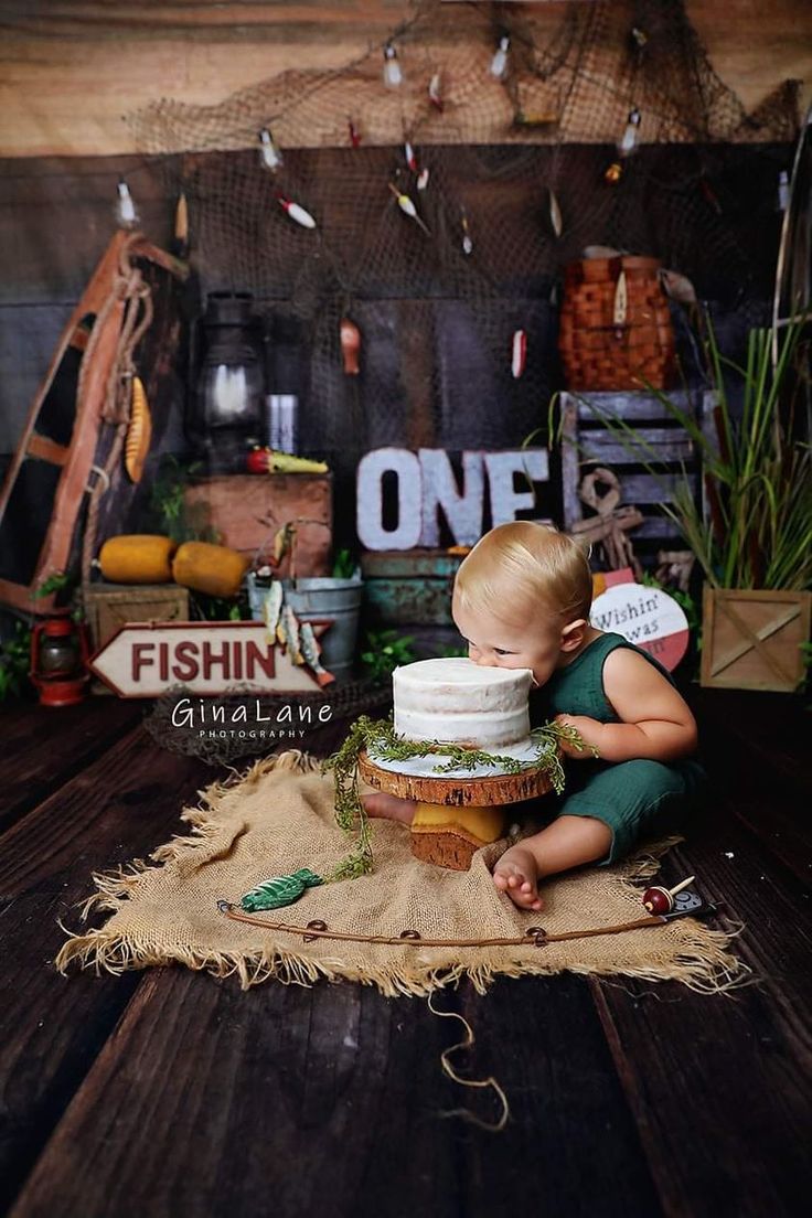 Katebackdrop£ºKate Children 1st Birthday Go Fishing  Backdrop for Photography Designed By Arica Kirby Fishing Backdrop, Fishing Theme Birthday, Fishing Themed Birthday Party, Fishing Birthday Party, Boys First Birthday Party Ideas, 1st Birthday Pictures, Baby Birthday Themes, First Birthday Pictures, 1st Birthday Party Themes