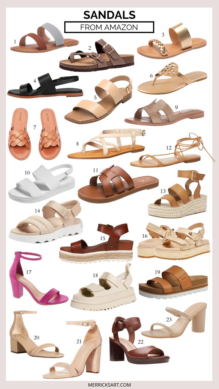 Cute Spring and Summer Sandals for Women - Merrick's Art Sandals For Summer Dresses, Sandals For Vacation, Summer Sandals 2024 Outfits, 2024 Summer Sandal Trends, Trendy Sandals 2024 Women, Sandles Outfits Women, Women Sandals 2024, Trendy Sandals 2024, Flat Sandals Outfit Summer