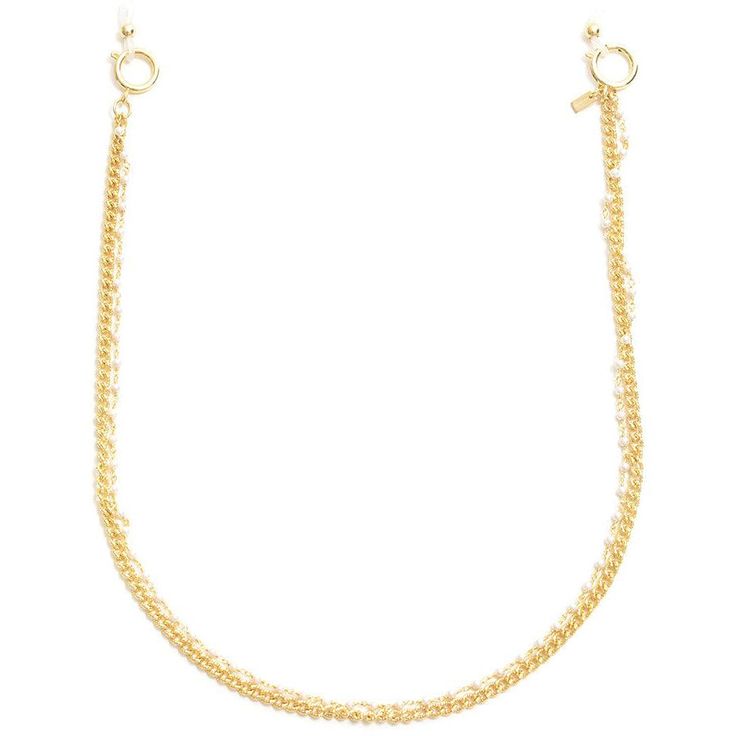 Layered Gold Chain with Pearl String from Vint & York Dainty Adjustable Delicate Waist Chain, Dainty Adjustable Waist Chain, Dainty Gold Waist Chain With Delicate Chain, Trendy Pearl Chain Link Jewelry, Gold Link Chain Necklace With Pearls, Dainty Waist Chain With Adjustable Chain, Adjustable Dainty Waist Chain, Dainty Adjustable Gold Waist Chain, Adjustable Gold Dainty Waist Chain