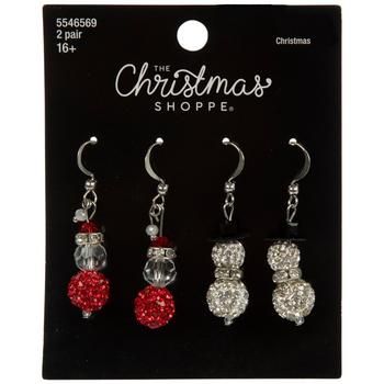 Dimensions: 1.74" x 0.41" x 0.41" Type: Ear Wire Material: Metal & Plastic Color: Clear, White, Black & Red Metal Color: Silver Age Grade: 16+ Quantity: 2 Pairs Give your outfit some much-needed bling when you wear these Santa & Snowman Rhinestone Earrings! These dangling earrings boast finial snowman and Santa shapes formed with faceted beads. Each pair is adorned with shimmering rhinestones that are sure to dazzle. Match these earrings with a holiday sweater for a showstopping look! Beadwork Necklace, Silver Age, Clear White, Holiday Sweater, Shape And Form, Dangling Earrings, Christmas Jewelry, Rhinestone Earrings, A Holiday