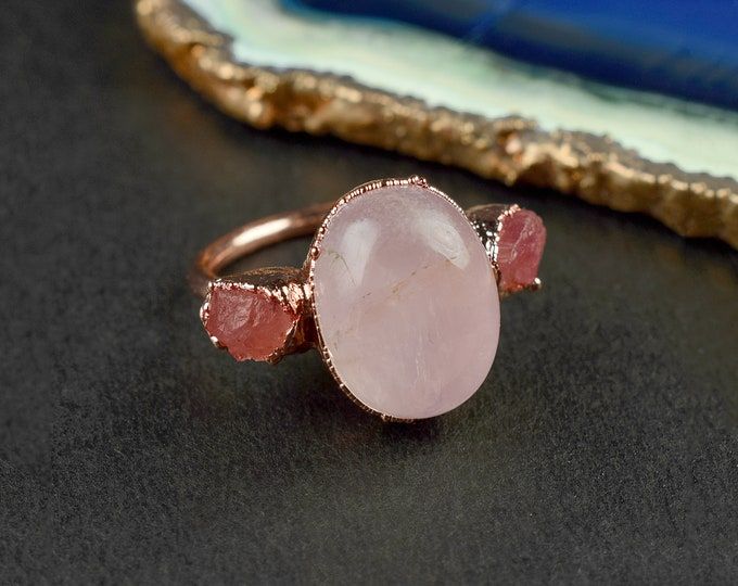 Engagement Rose Quartz Ring Oval Natural Gemstone Ring Gold - Etsy United Arab Emirates Engagement Roses, Stone Ring Design, Brass Polish, Clear Crystal Earrings, White Opal Ring, Her Ring, Ring Ruby, Diamond Wedding Rings Sets, Natural Gemstone Ring