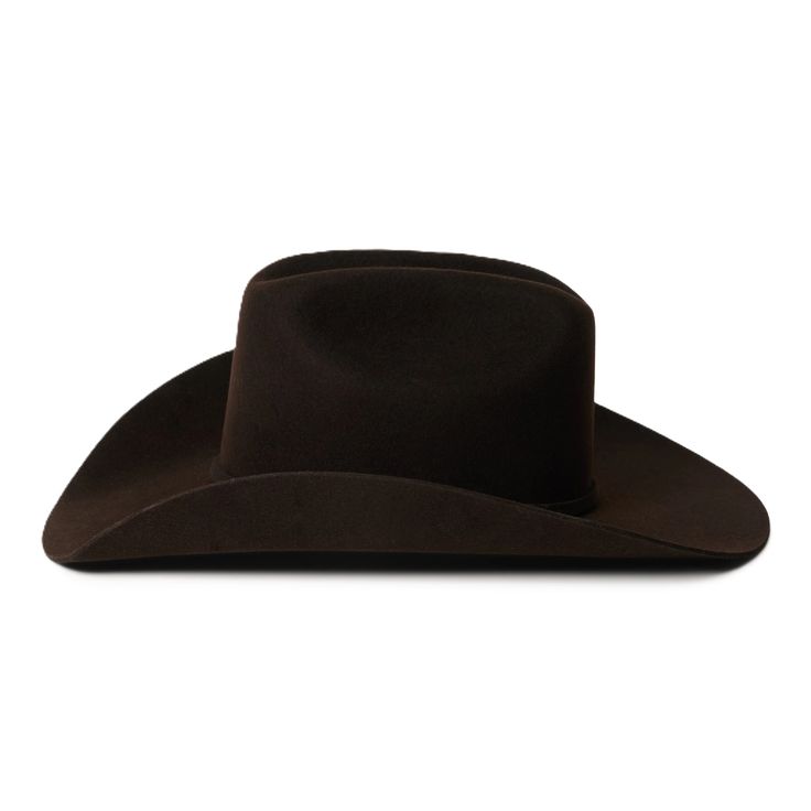 Part of our Buffalo collection, this cowboy hat is made in the USA of high-quality, weather-resistant 4X buffalo felt. Its classic Western profile features a classic cattleman crease, a 4" brim and a 4 1/2” regular oval crown. Additional details include a leather sweatband, satin lining, and a self-matching hat band with a three-piece silver-toned buckle set, as well as a Stetson hat box. 4" Brim 4 1/2" Regular Oval Crown Cattleman Crease Self-Matching Hat Band 3-Piece Silver Buckle Set Stetson Brown Curved Brim Top Hat For Ranch, Classic Top Hat For Western-themed Winter Events, Classic Wide Brim Top Hat For Country Events, Classic Brown Flat Brim Felt Hat, Rigid Flat Brim Felt Hat For Country Events, Classic Top Hat For Western-themed Events With Curved Brim, Classic Wide Brim Ranch Hat, Classic Brown Felt Hat With Curved Brim, Classic Top Hat With Curved Brim For Western-themed Events