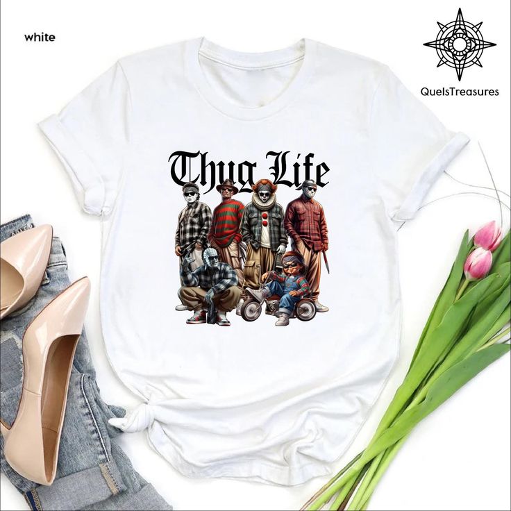 three clowns sitting on top of each other with the words thug life shirt