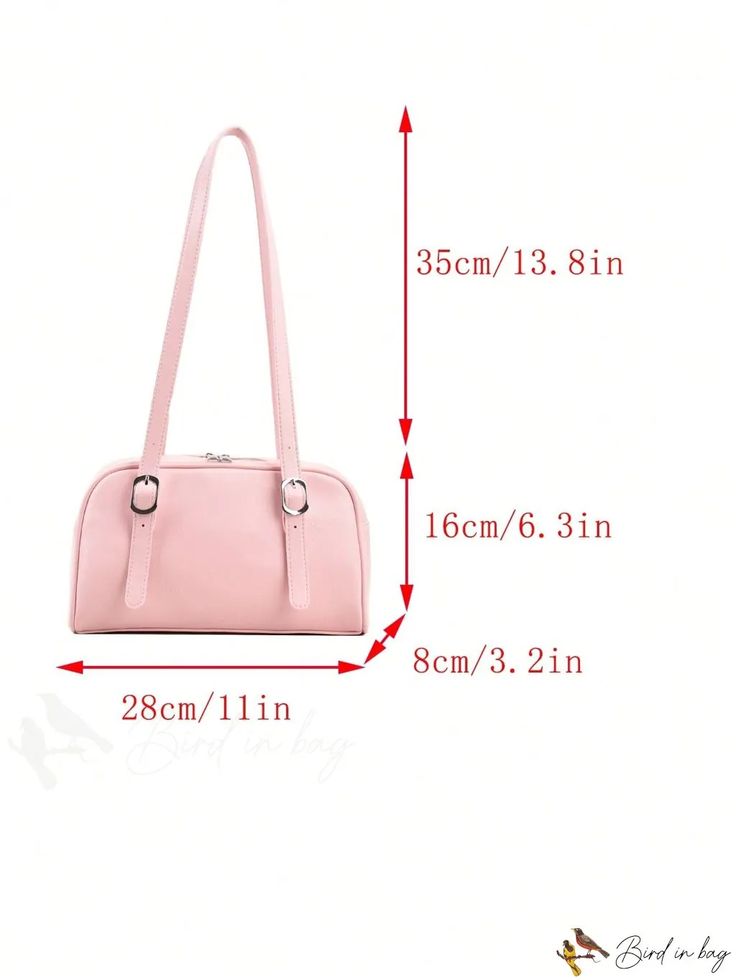 BirdinBag - Stylish Medium Shoulder Bag with Sleek Buckle Accent School Tote Shoulder Bag With Hasp Closure, Large Capacity Square Baguette Bag For School, School Baguette Bag With Detachable Strap, School Shoulder Baguette Bag With Detachable Strap, Square Shoulder Bag With Hasp Closure For School, Handheld Bags With Hasp Closure For Daily Use, Large Capacity Satchel Baguette Bag For School, School Satchel Baguette Bag With Adjustable Strap, Daily Use Shoulder Bag With Hasp Closure