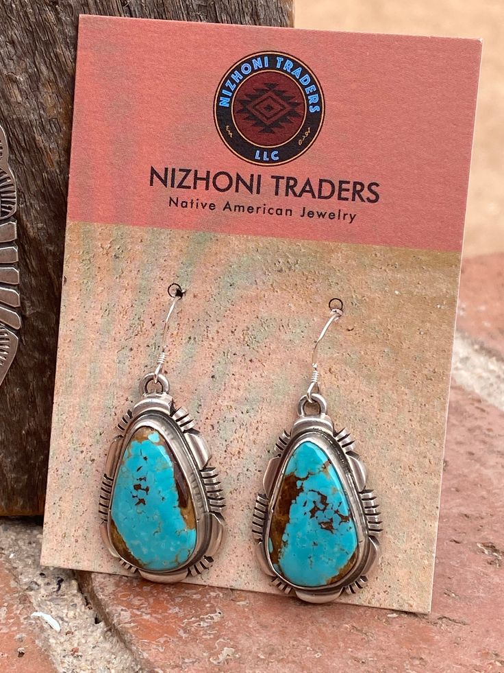 New without tags BRAND : Nizhoni Traders LLC ETHNIC & REGIONAL STYLE : Native American JEWELRY TYPE : Necklaces TYPE : Necklace COLOR : Blue BASE METAL : Sterling Silver SET INCLUDES : Necklace METAL : Sterling Silver TRIBAL AFFILIATION : Navajo MAIN STONE : Turquoise Beautiful Navajo Number 8 Turquoise and Sterling Silver Necklace. Beautiful stone in this necklace! Necklace measures 18 inches long. Pendant is an additional 1 1/2 inches long and 1 1/4 inches wide. Signed by the artist Paul Livin Turquoise Inlay Jewelry As Gift, Artisan Turquoise Jewelry With Matching Earrings, Artisan Blue Jewelry With Inlay, One-of-a-kind Southwestern Turquoise Jewelry, One Of A Kind Southwestern Turquoise Jewelry, Artisan Turquoise Dangle Jewelry, Southwestern Style Teardrop Gemstone Jewelry, Southwestern Teardrop Gemstone Jewelry, Traditional Turquoise Jewelry For Gift