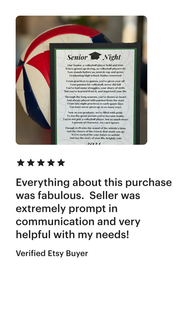 an image of a ball with the caption'everything about this purchase was fabulous '