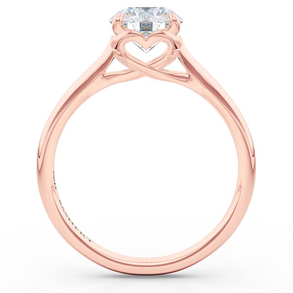 a heart shaped diamond engagement ring on a white background with the center stone in the middle