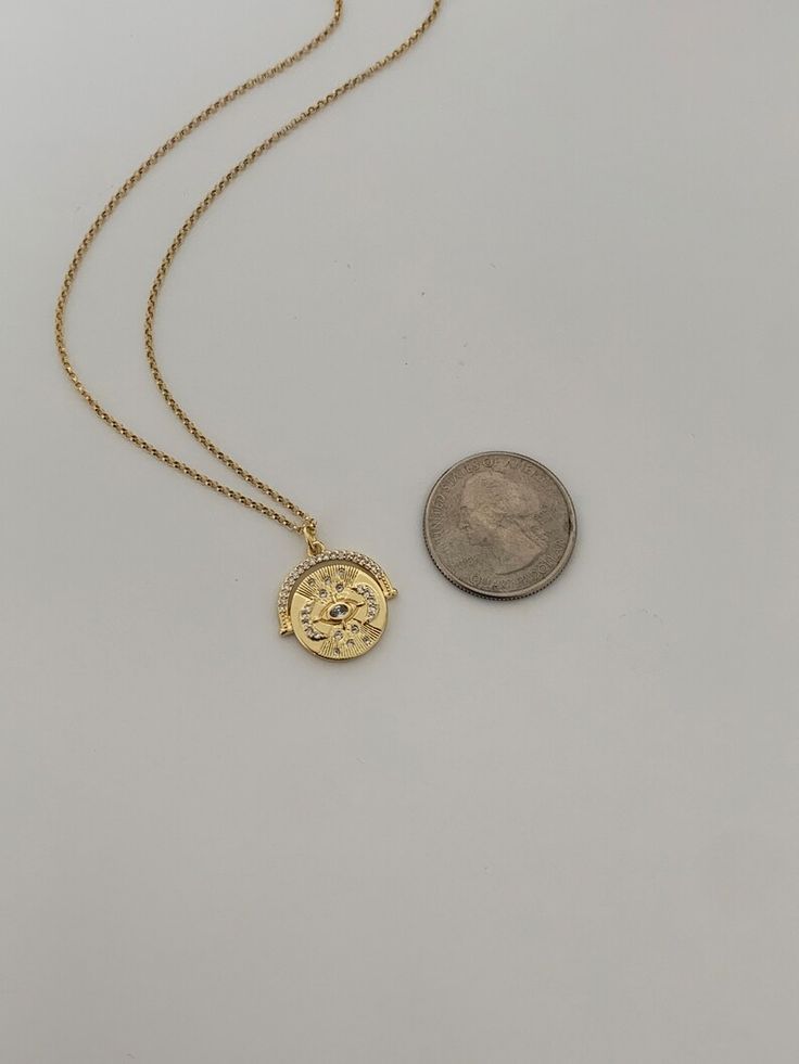 Gold Filled Triple Moon Coin Necklace Goddess Necklace - Etsy Silver Sun And Moon Design Gold-plated Necklace, Moon Phase Medallion Amulet Jewelry, Gold Coin Jewelry Tarnish Resistant, Celestial Gold Plated Jewelry With Coin Pendant, Celestial Style Gold Plated Coin Pendant Jewelry, Celestial 14k Gold Jewelry With Coin Pendant, Celestial 14k Gold Coin Pendant Jewelry, Round Satellite Chain Jewelry As Gift, Gold Round Coin Necklace For Anniversary