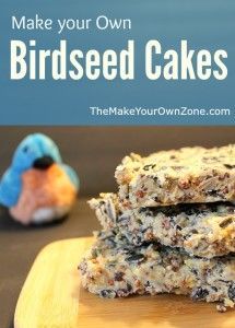 three birdseed cakes stacked on top of each other with the words make your own