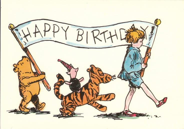 an image of a birthday card with winnie the pooh and tigger