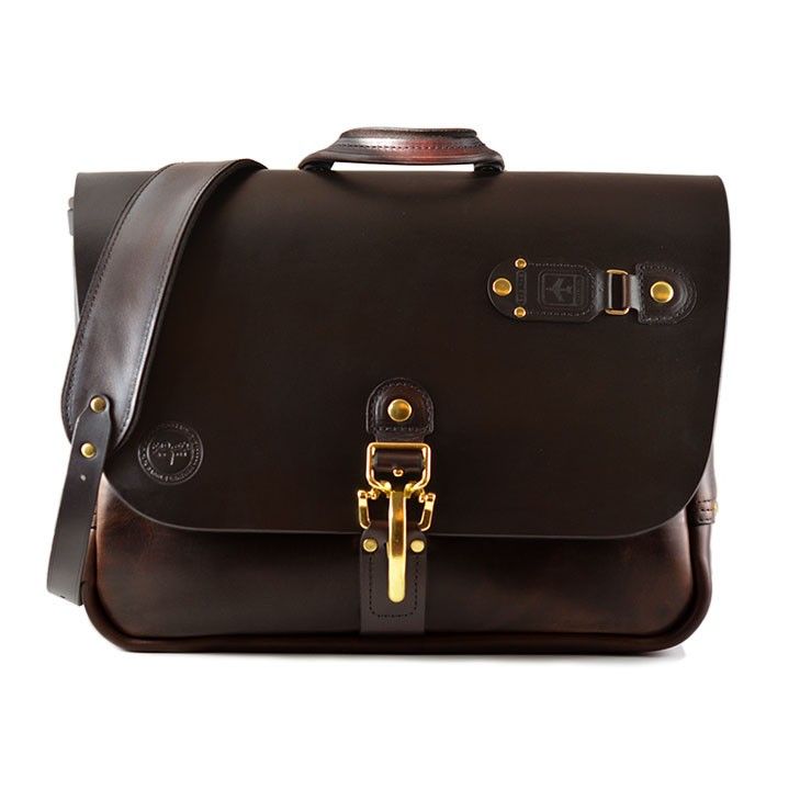 Heirloom Messenger - Brown Modern Travel Satchel With Brass Hardware, Classic Saddle Bag With Leather Trim Satchel Shape, Classic Rectangular Saddle Bag With Leather Trim, Classic Formal Saddle Bag With Leather Trim, Classic Saddle Bag With Leather Trim For Travel, Classic Leather Saddle Bag With Leather Trim, Brown Leather Shoulder Bag For Commuting, Classic Travel Briefcase With Gunmetal Hardware, Brown Satchel With Gunmetal Hardware For Travel