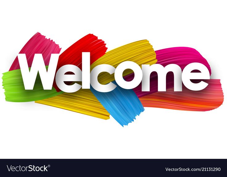 the word welcome is painted in different colors