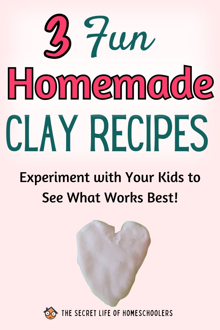 the book cover for 3 fun homemade clay recipes, with an image of a heart on it