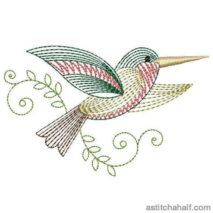 a hummingbird flying through the air with an ornate design on it's wings