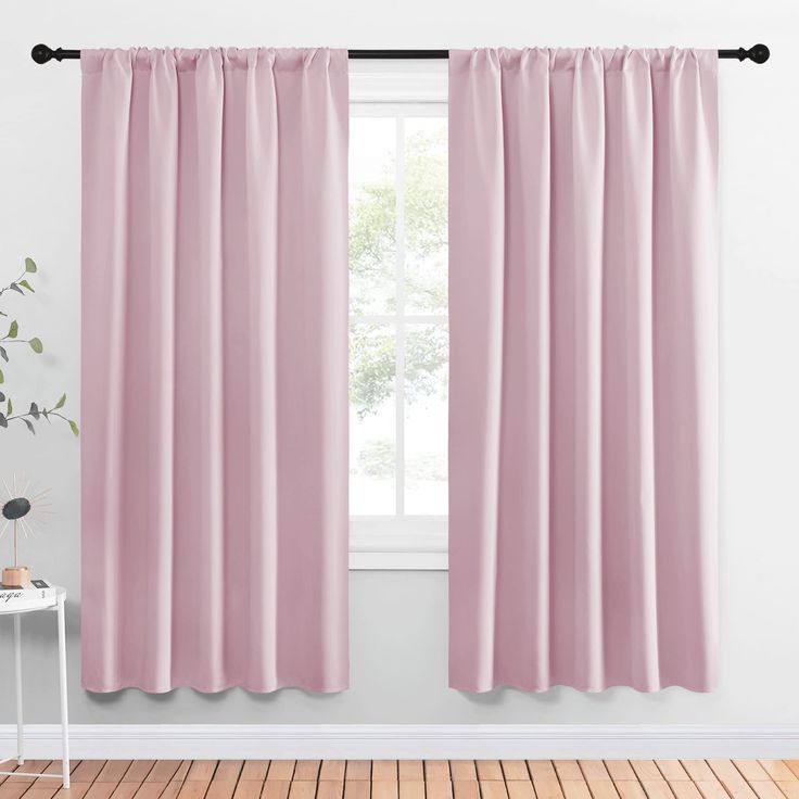 PRICES MAY VARY. 100% Polyester Imported ELEGANT DESIGN: 2 panels per package. Each Blackout Curtain Panel measures 52 inches wide x 72 inches long. The NICETOWN drapery is constructed with rod pocket, fitting the curtain rod of your choice up to 2 inches in diameter, making the curtains easy to install and slide. LENGTH ADJUSTABLE: Don't worry if this blackout curtains are a few shorter than your windows. You can hang this curtain panels with rings and hooks. That could be adjustable for height Curtains For Girls Room, Energy Efficient Window Treatments, Girls Room Curtains, Drape Panel, Window Sizes, Lavender Pink, Blackout Drapes, Nursery Essentials, Bedroom Windows