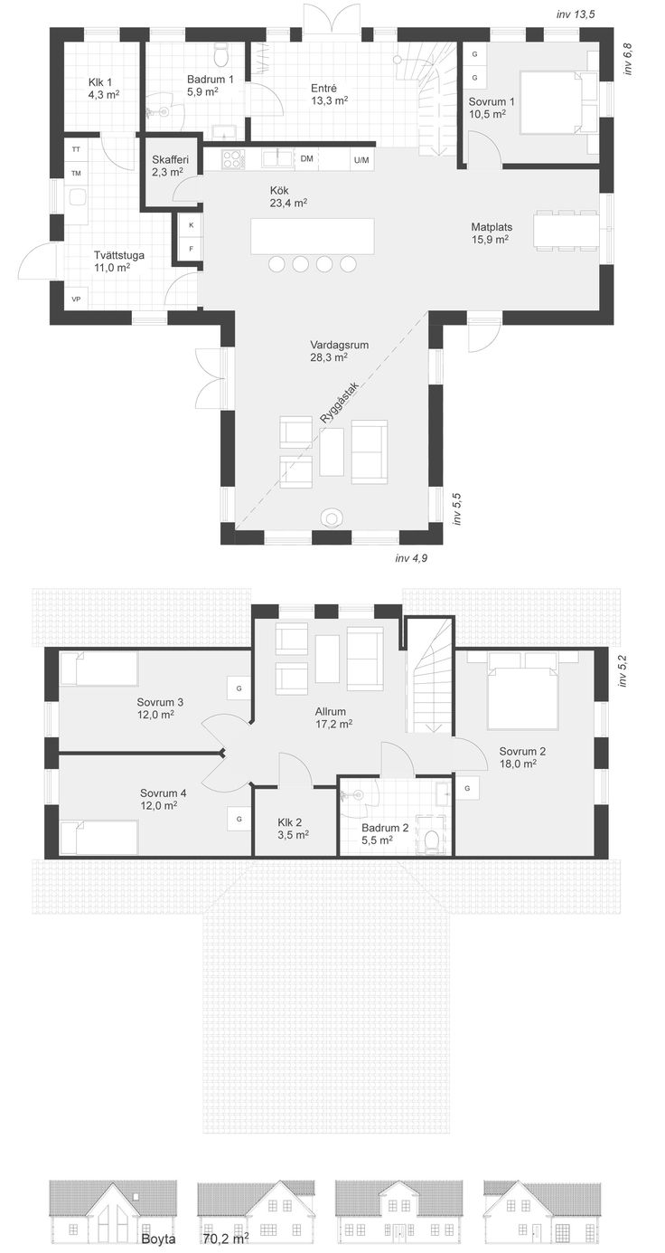 the floor plan for a house with two levels