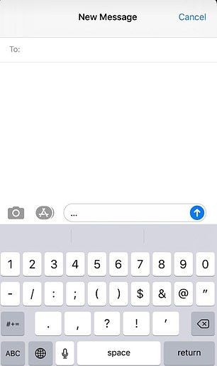 an iphone keyboard with the new message highlighted