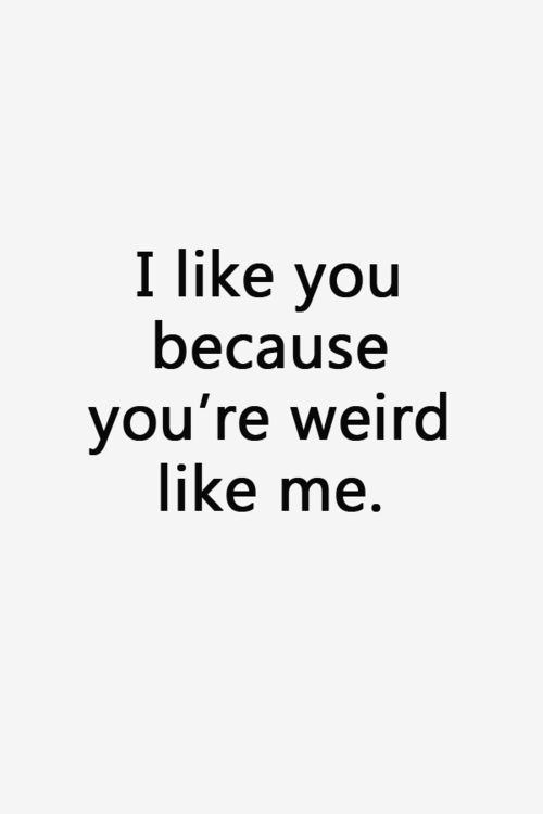 the words i like you because you're weird like me