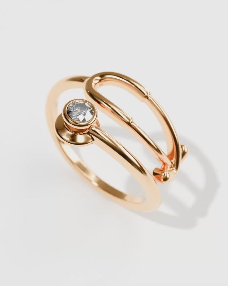 Stethoscope Ring | Jewelry by V Coterie Gold Crystal Open Ring With Halo, Gold Crystal Halo Open Ring, Gold Crystal Halo Ring With Open Design, Gold Halo Crystal Open Ring, Luxury Gold Crystal Ring, Gold Open Ring Birthstone Promise Ring, Gold Birthstone Open Ring For Promise, Gold Open Birthstone Ring For Promise, Gold Open Ring With Vs Clarity Birthstone