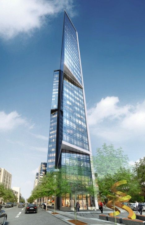 an artist's rendering of a tall skyscraper