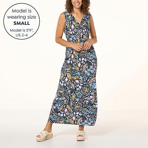 Nina Leonard Sleeveless Textured Print Maxi Dress From the spring warmth to summer's swelter, this maxi dress gives you the ultimate in comfort, style and versatility. Versatile Summer Maxi Dress, Spring Maxi Length Sleeveless Sundress, Spring Maxi Sundress Sleeveless, Spring Sleeveless Maxi Sundress, Versatile Sleeveless Daywear Dress, Versatile Spring Maxi Dress, Sleeveless Maxi Dress For Beach Season, Sleeveless Maxi Dress For Beach Daywear, Versatile Sleeveless Midi Dress For Daywear