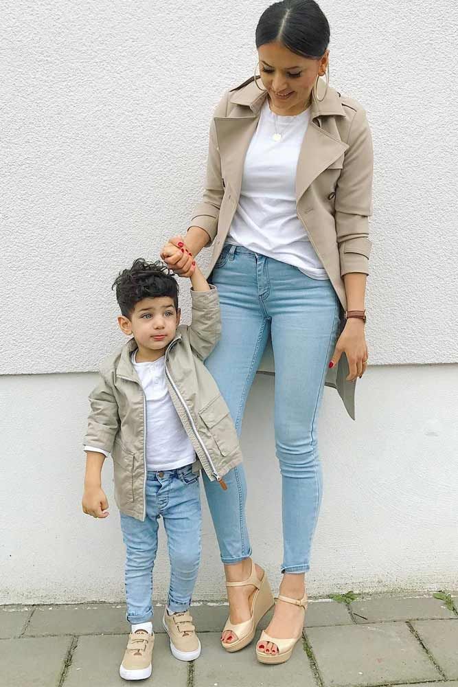 Cute Mommy and Me Outfits Youll Both Want to Wear ★ See more: http://glaminati.com/cute-mommy-and-me-outfits/ Mother Son Matching Outfits, Mommy Son Outfits, Mom And Son Outfits, Mom And Baby Outfits, Mommy Outfits, Mommy And Son, Toddler Boy Fashion