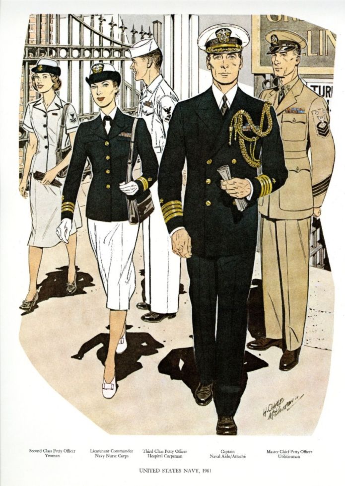 Vintage Artstyle, Vintage Military Uniforms, Us Army Uniforms, Military Illustration, Navy Uniform, Navy Girlfriend, Military Girlfriend, Army Wives, Navy Uniforms