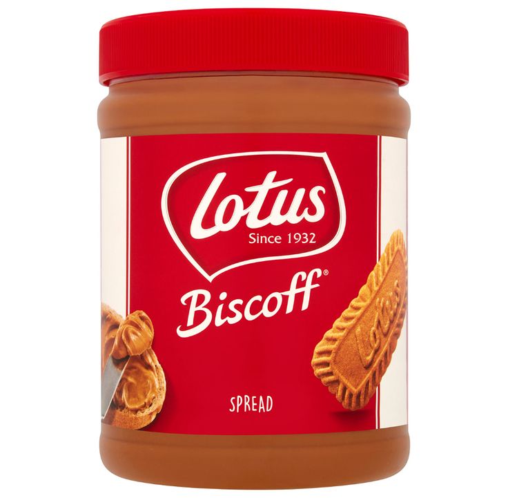 a jar of biscoff spread with peanut butter