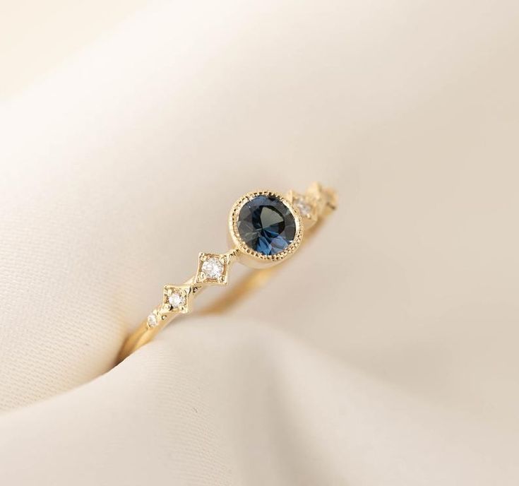 Blue Sapphire Ring, Sparkly Things, Sapphire Engagement Ring, Queensland Australia, Green Sapphire, Emerald Jewelry, Blue Sapphire Rings, Sapphire Engagement, Ring Size Guide