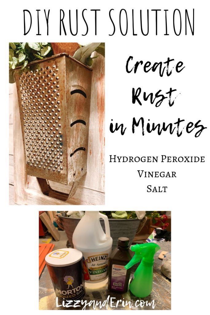 the instructions for how to make diy rust solution, including vinegar and other cleaning products