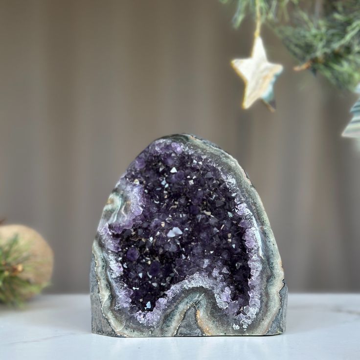 This is a unique Amethyst with unusual druzy cave formations on one side. The stone you will receive is the exact one as in the picture. ✧ MEASURES: Width: 4.5 in x Height: 4.5 in. Weight 1.7 lb (784 gr) Handmade Amethyst Geodes Gift, Large Spiritual Geode Gift, Amethyst Geodes Gemstone Gift, Amethyst Raw Stone Geodes As Gifts, Amethyst Geodes Raw Stone As Gift, Unique Amethyst Geodes As Gift, Amethyst Geode Raw Stone Gift, Healing Amethyst Geodes, Unique Purple Geodes For Gifts